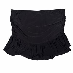 Sonnet Shores Swim Skirt Womens Size 18W Black Ruched Full Coverage NEW